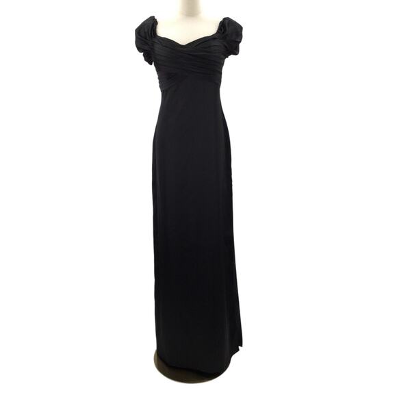 AW BRIDAL SZ 10 L black cocktail formal gala bridesmaid party maxi dress new b87 - Picture 1 of 9
